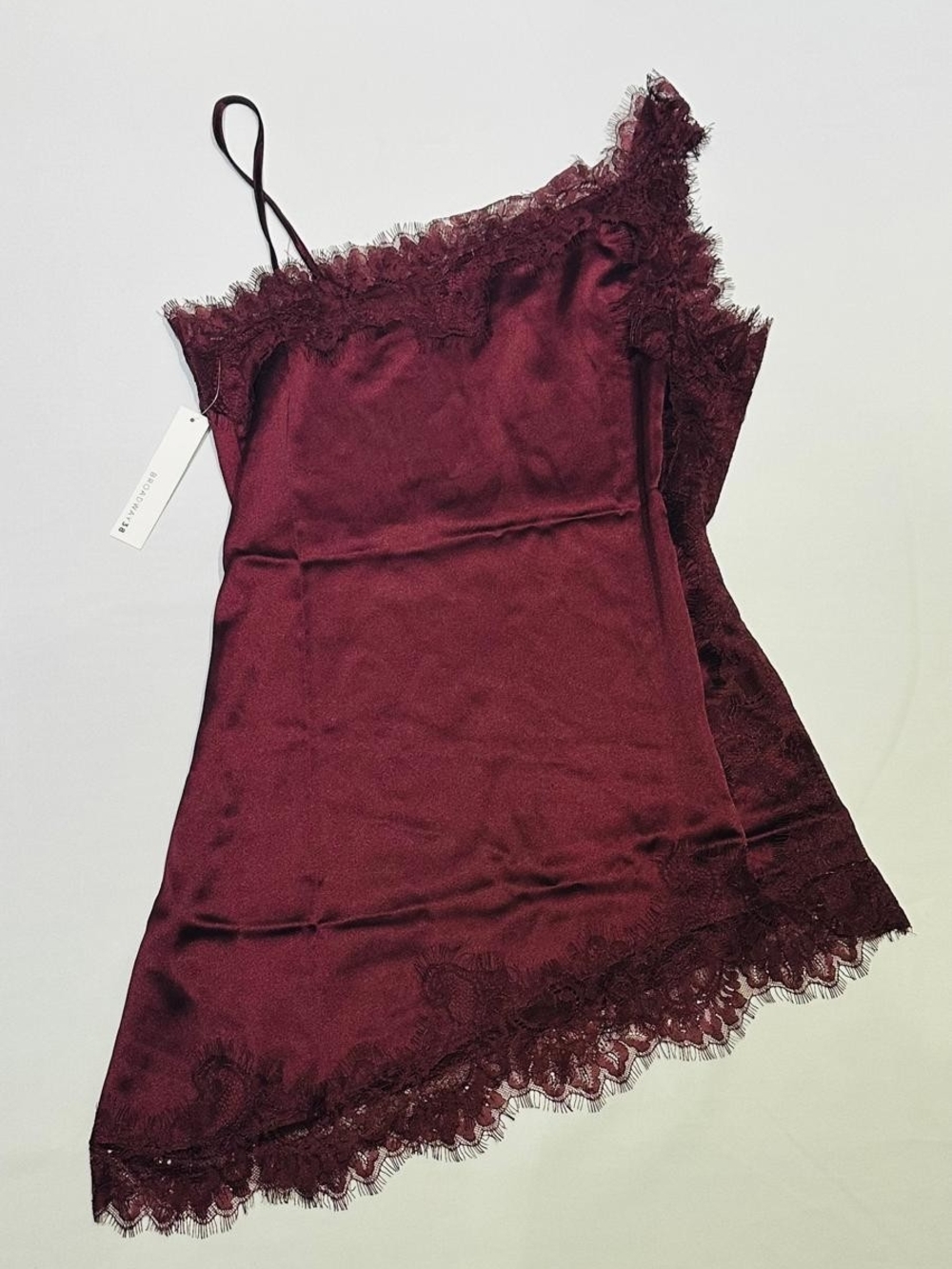 NWT Broadway 38 Satin Lace Cami Burgundy Size L